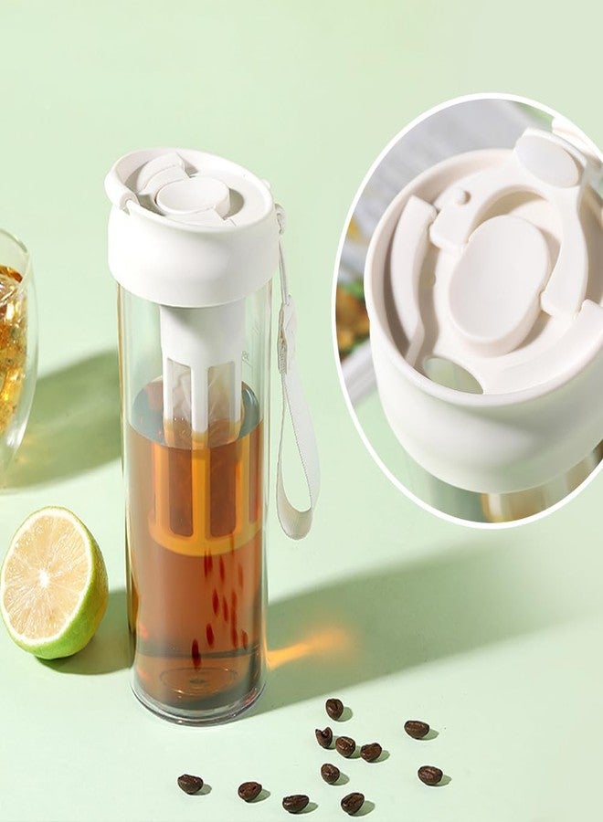 watchget Cold Brew Coffee Maker Travel Tumbler with Soft Silicone Handle Portable Iced Coffee & Tea Infuser with Airtight Lid Cold Brew Travel Cup 17oz/500ml black - Image 4