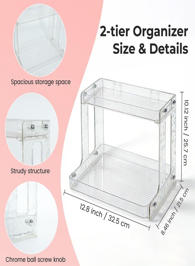 VNIMTI Skincare Organizers 2 Tier, Makeup Organizer Countertop, Cosmetic Display Cases, Makeup＆Skincare Organizer for Vanity, Desktop, Bathroon, Ideal Gifts for Women (Free Standing - White) - Image 3
