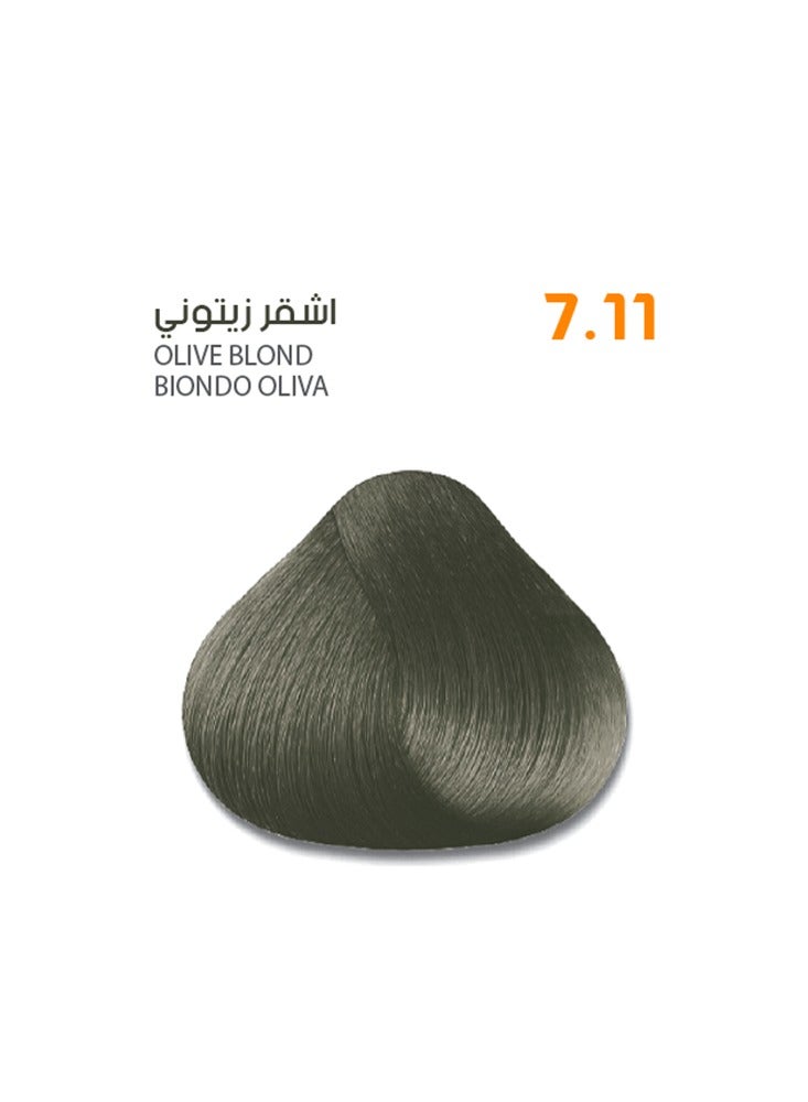 SAVOO Hair Color Cream #7.11 Olive Blonde – Permanent Hair Dye with Oil Plex & Botanical Extracts | 100ml | Medium Blonde with Cool Olive & Ash Tones | 100% Grey Coverage - Image 1