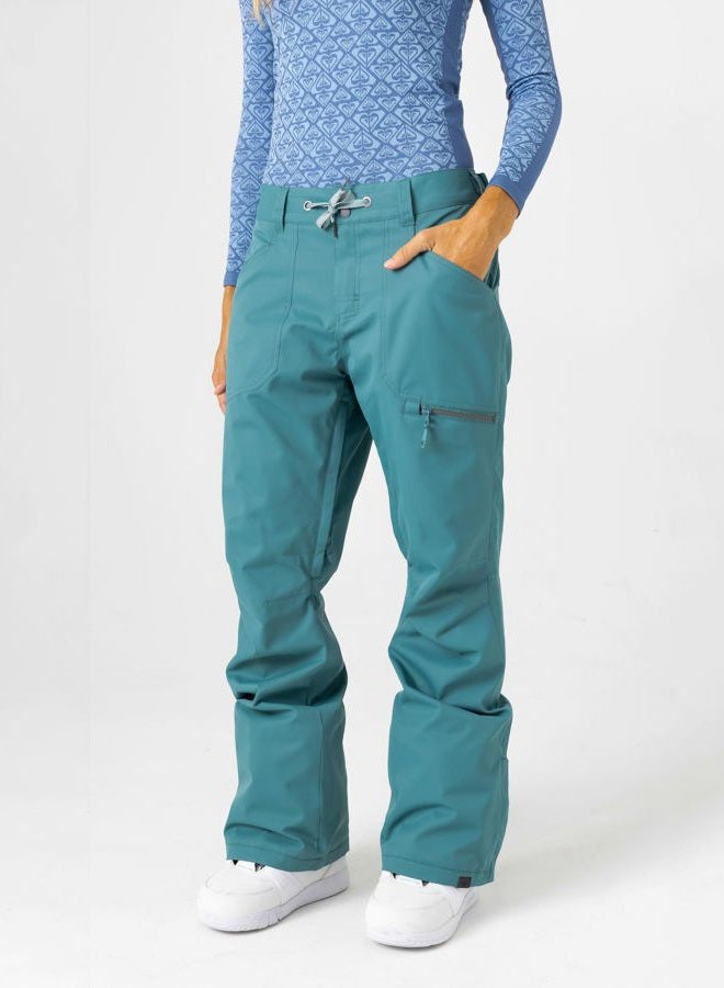 Roxy Women's Standard Tailored Waterproof Ski Pants, Sea Pine - Image 2