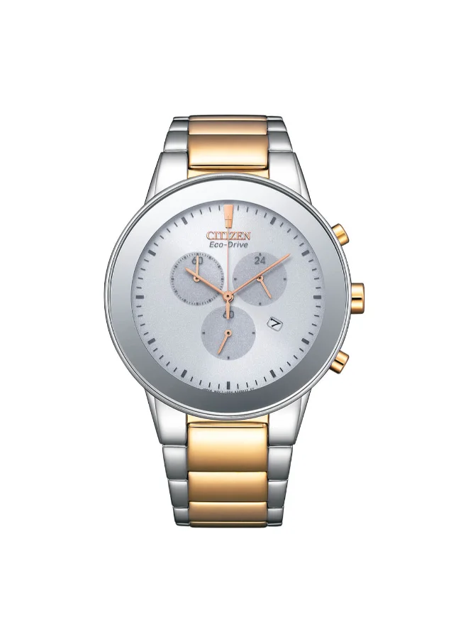 سيتيزن Men's Analog Round Shape Stainless Steel Wrist Watch AT2244-84A - 43 Mm