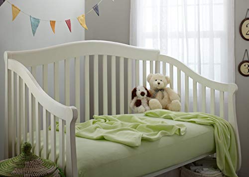 TL Care 100% Natural Cotton Fitted Crib Sheet 52" x 28" - Soft, Breathable, Hypoallergenic & Gentle Toddler Bed Sheet, Celery, Neutral for Boys & Girls - Image 4