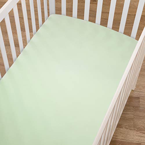 TL Care 100% Natural Cotton Fitted Crib Sheet 52" x 28" - Soft, Breathable, Hypoallergenic & Gentle Toddler Bed Sheet, Celery, Neutral for Boys & Girls - Image 5