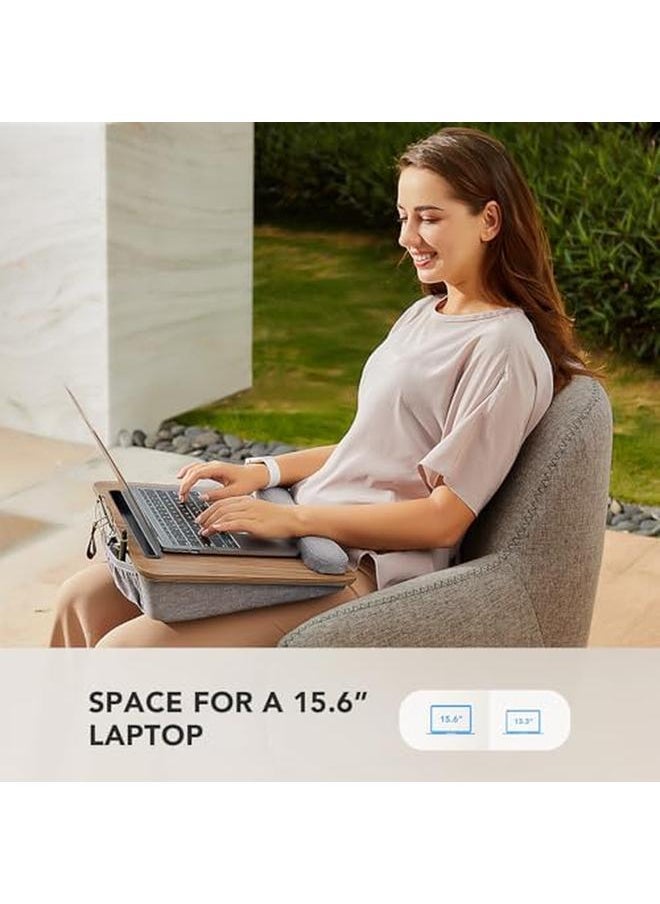 erorex - Portable Lap Laptop Desk With Pillow Cushion Fits Up To 15.6 Inch Laptop With Anti Slip Strip And Storage Function For Home Office Students Use As Computer Laptop Stand Book Tablet - Image 1