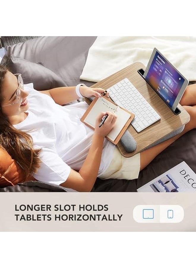 erorex - Portable Lap Laptop Desk With Pillow Cushion Fits Up To 15.6 Inch Laptop With Anti Slip Strip And Storage Function For Home Office Students Use As Computer Laptop Stand Book Tablet - Image 1