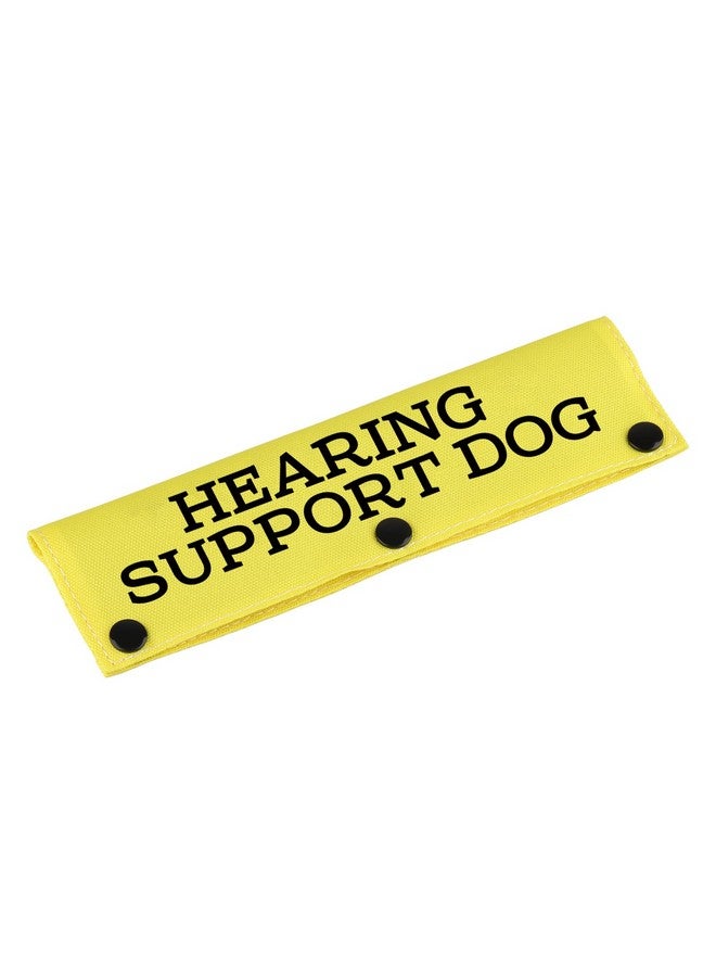 BLUPARK Therapy Service Dog Leash Sleeve Hearing Support Dog Dog Leash Wrap Sleeve Alert Tag Pet Birthday Gift (Hearing Support-YE Sleeve) - Image 1
