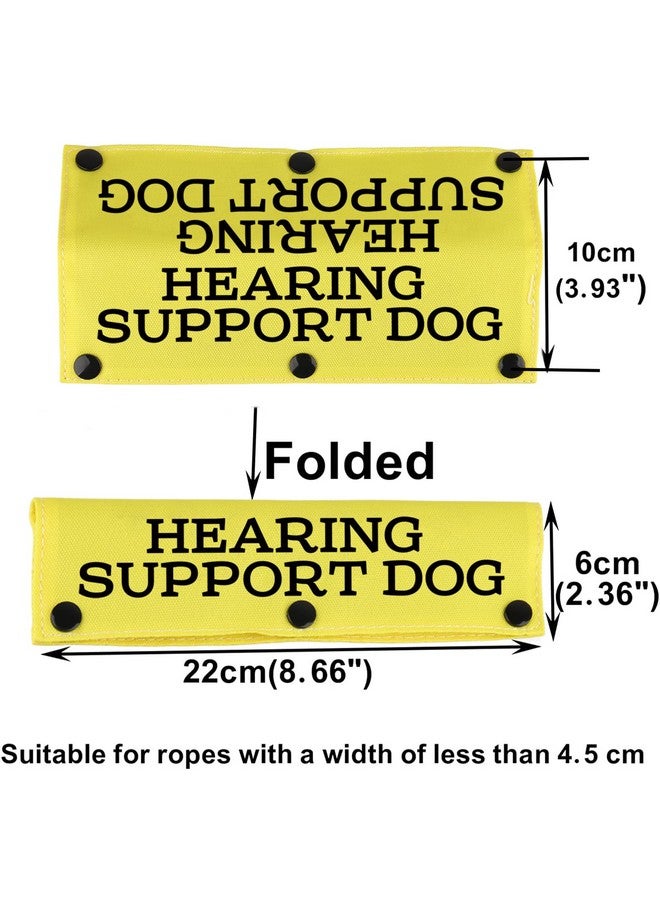 BLUPARK Therapy Service Dog Leash Sleeve Hearing Support Dog Dog Leash Wrap Sleeve Alert Tag Pet Birthday Gift (Hearing Support-YE Sleeve) - Image 2