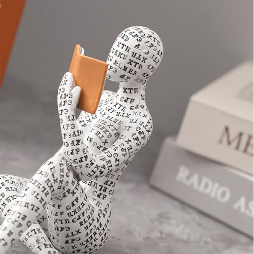 GRAPMKTG Home Decor Pulp Reading Women Thinker Statue Aesthetic Sculpture Room Decor Modern Abstract Decoration on Shelf Table Desk for Living Room Office Bedroom K - Image 5