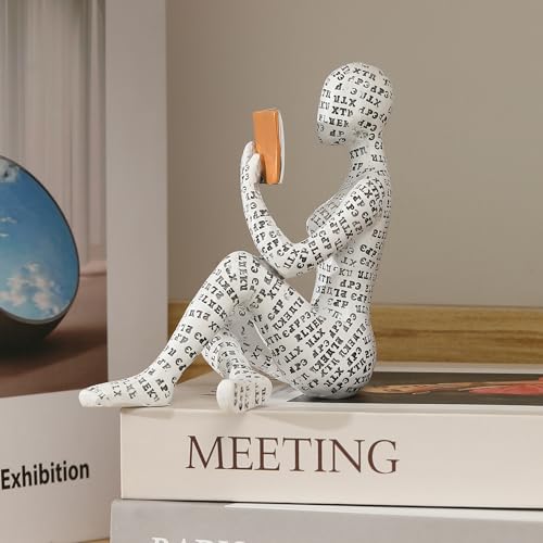 GRAPMKTG Home Decor Pulp Reading Women Thinker Statue Aesthetic Sculpture Room Decor Modern Abstract Decoration on Shelf Table Desk for Living Room Office Bedroom K - Image 4