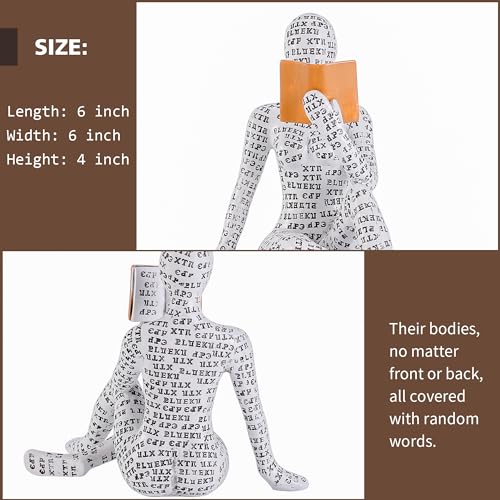 GRAPMKTG Home Decor Pulp Reading Women Thinker Statue Aesthetic Sculpture Room Decor Modern Abstract Decoration on Shelf Table Desk for Living Room Office Bedroom K - Image 2