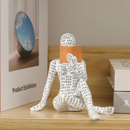 GRAPMKTG Home Decor Pulp Reading Women Thinker Statue Aesthetic Sculpture Room Decor Modern Abstract Decoration on Shelf Table Desk for Living Room Office Bedroom K - Image 3