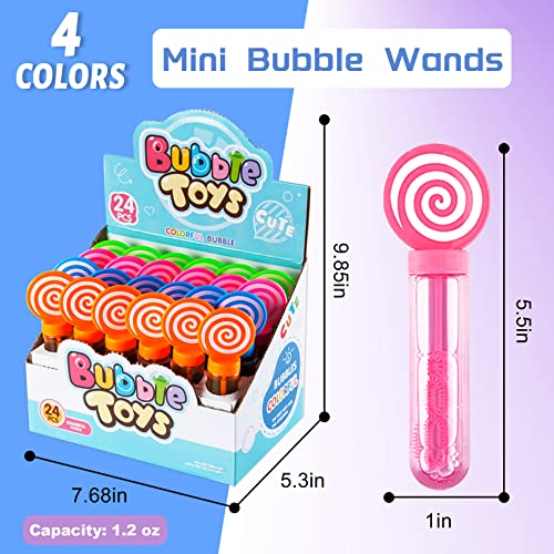 JOYYPOP 24 Pack Mini Bubble Wands Set 4 Colors for Kids Party Favors Bubble Wands Summer Gifts for Boys Girls Themed Birthday Party - Image 5