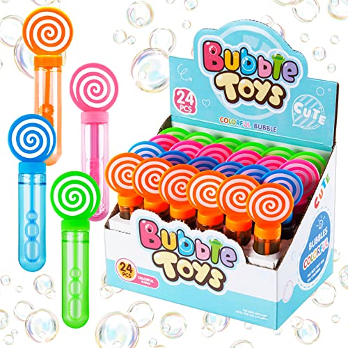 JOYYPOP 24 Pack Mini Bubble Wands Set 4 Colors for Kids Party Favors Bubble Wands Summer Gifts for Boys Girls Themed Birthday Party - Image 1