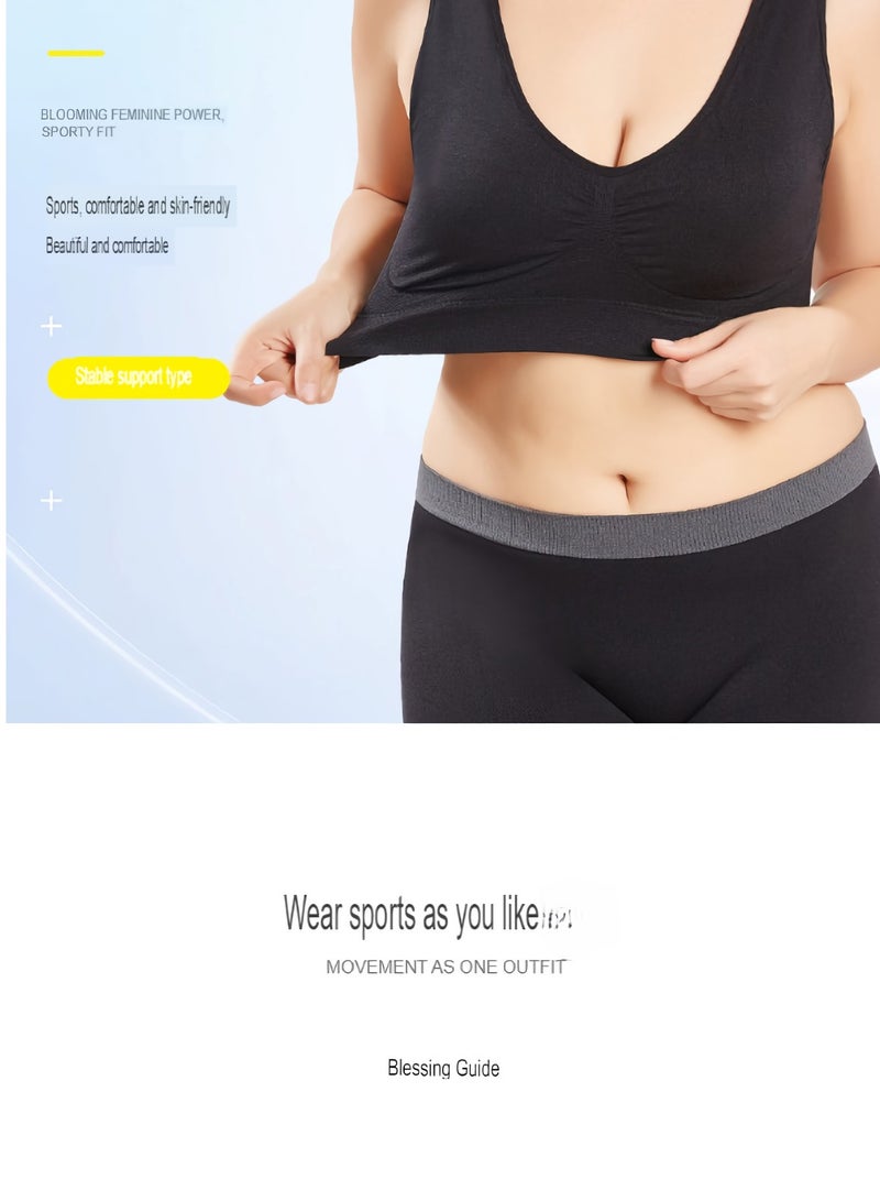 AROAQ Women Sports Bra, Fitness Sports Yoga Bra with Removable Padding,  Double-layer Seamless  Sports Bra without Rims, Comfortable Soft Bra for Workouts Running Yoga Trainings, (Size XL, Cream Color)  - Image 4