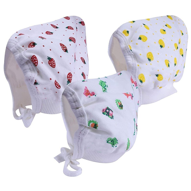KIKE Soft Adjustable Warm Unisex New Born Baby Cap (Pack of 3 pecs) (6-12 Months, White Cap) - Image 5