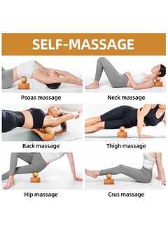 Ru syanl Psoas Release Tool Neck Back Psoas Hip Hook Stretcher Wood Therapy Massage Tool with Adjustable 6 Massage Heads  - Image 2