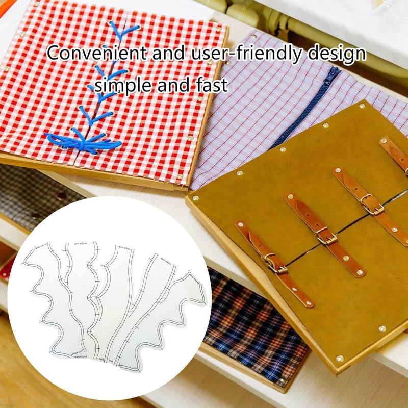 5 Pieces Quilting Ruler and Templates Acrylic Stencils Waved Ruler Clear Templates for Crafting - Image 5