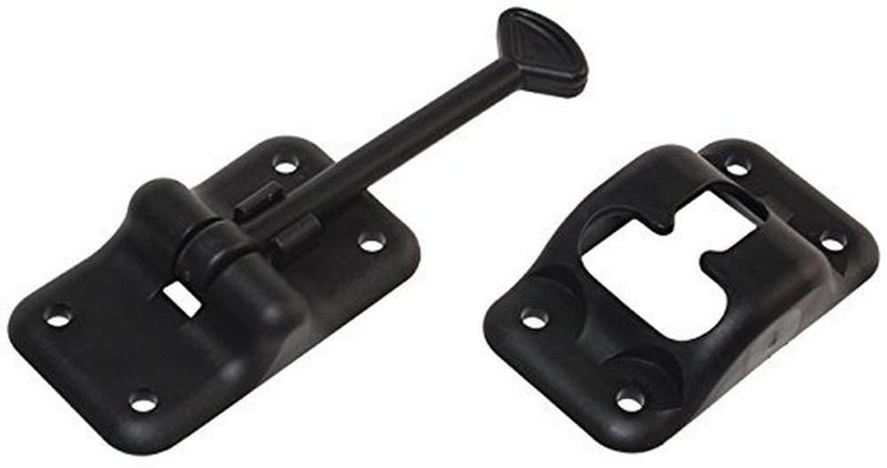 RV Designer E232, Plastic Door Holder, T Style, 3-1/2 inch, Black, Entry Door Hardware - Image 1