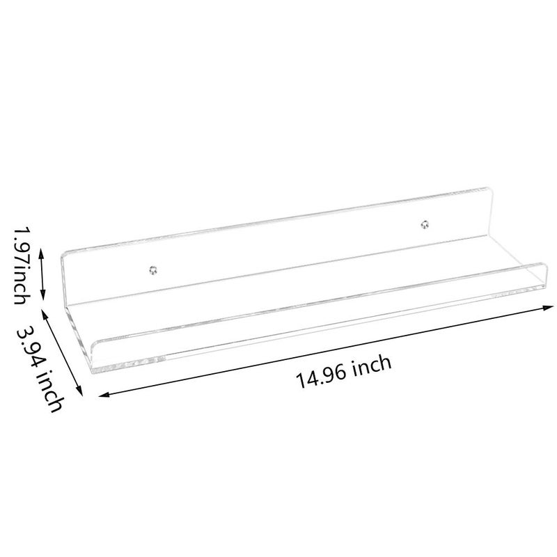 Weiai Clear Acrylic Shelf 15"" Invisible Floating Wall Ledge Bookshelf Kids Book Display Shelves Wall Mounted (15 Inch 6Pack) - Image 3