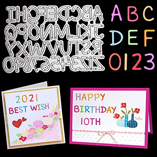 TESWEY Alphabet Letters and 0-9 Numbers Metal Cutting Dies, Stencils Die Cuts for Card Making Scrapbooking Embossing DIY Paper Craft - Image 1