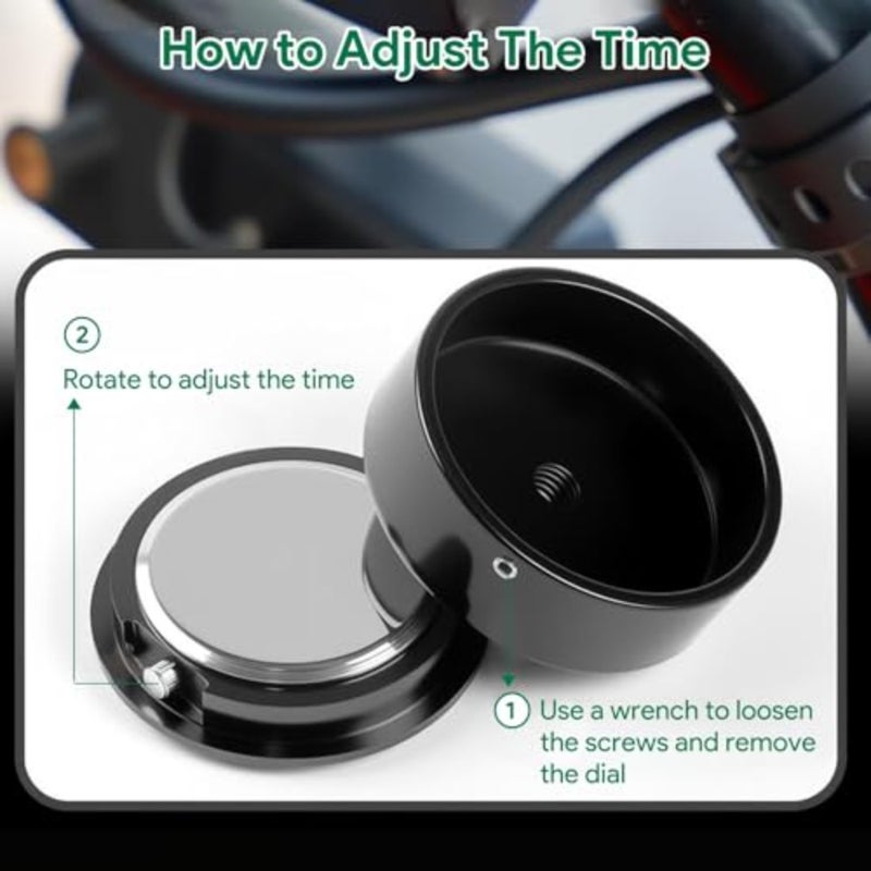 Waterproof Motorcycle Watch for Handlebars, Luminous Motorcycle Handlebar watch, Handlebar Quartz Clock for 22-28mm Handlebars, Bicycles and Electric Vehicles handlebar Watch, motorcycle Accessories - Image 4