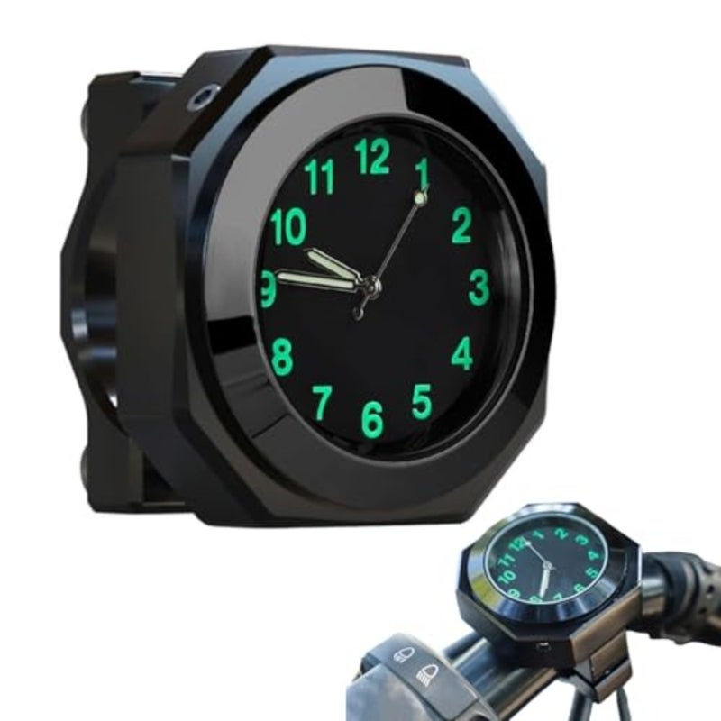 Waterproof Motorcycle Watch for Handlebars, Luminous Motorcycle Handlebar watch, Handlebar Quartz Clock for 22-28mm Handlebars, Bicycles and Electric Vehicles handlebar Watch, motorcycle Accessories - Image 1