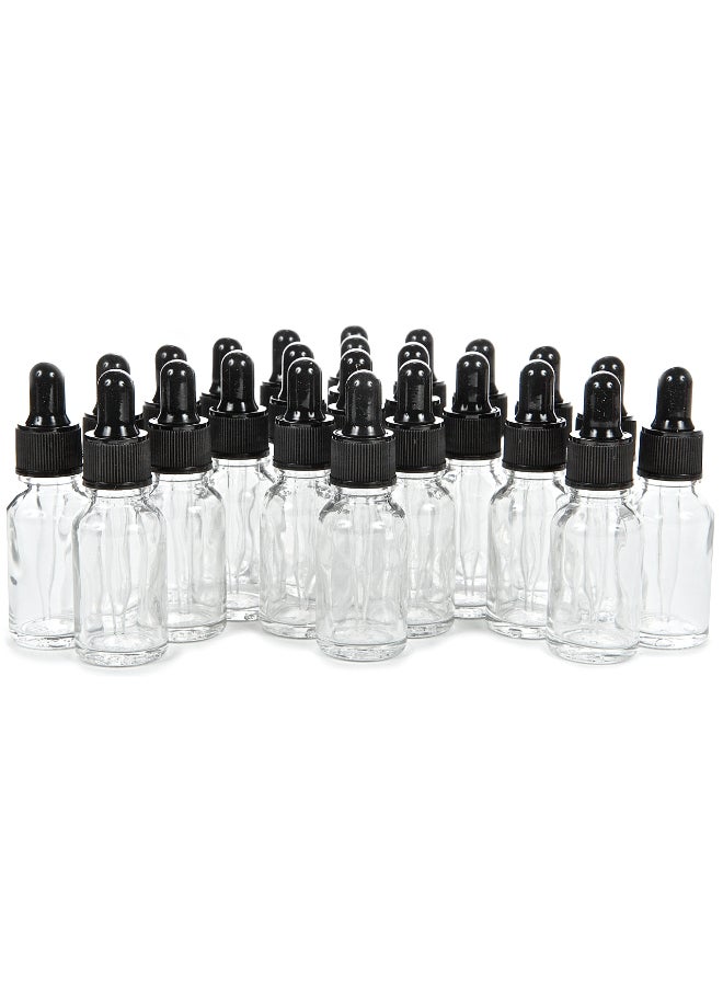 Vivaplex 24 Clear 15 ml 12 oz Glass Bottles with Glass Eye Droppers - Image 3