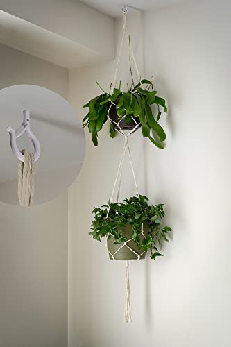 PlusRoc 20 Pack Ceiling Hooks for Hanging Plants, Planters, Outdoor String Lights, 2.2 Inch White Q-Hanger Cup Hook Screw in Ceiling Hooks Eye Hook, Wall Ceiling Fence Mount - Image 3