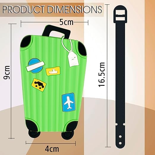 SNDIA Pack of 5 Luggage Tags, with Silicon Strap Travel Bag Tags for Easily Identification of Bags (Multicolour) - Image 2