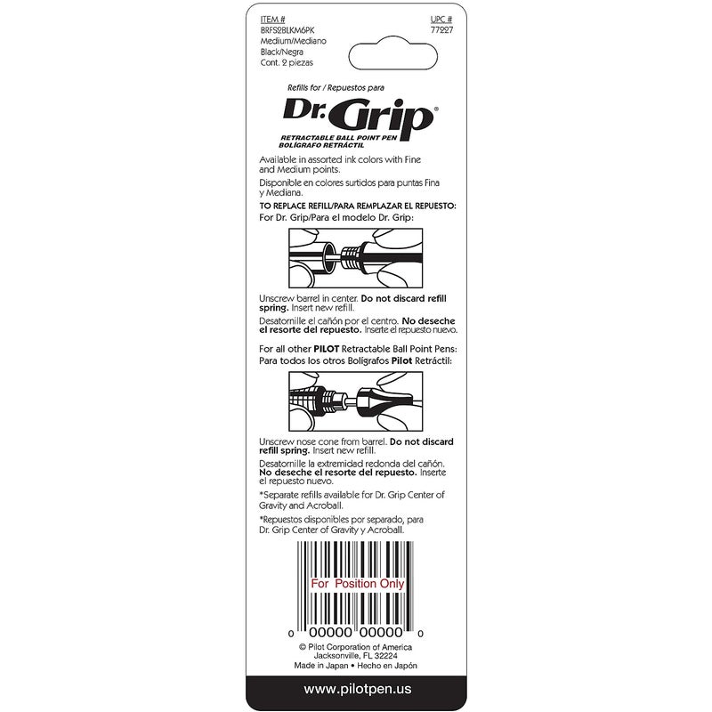 PILOT Dr. Grip Limited Refillable & Retractable Gel Pen, Medium Point, Black Ink, 2-Pack - Ideal for School, Journaling & Office Writing - Image 4