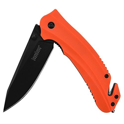 Kershaw Barricade (8650) Multifunction Rescue Pocket Knife with 3.5 Inch Stainless Steel Blade; Features SpeedSafe Assisted Opening with Flipper, Glass Breaker Tip, Belt Cutter, and Pocketclip; 4.5 oz - Image 1