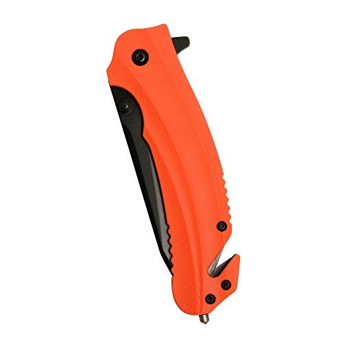 Kershaw Barricade (8650) Multifunction Rescue Pocket Knife with 3.5 Inch Stainless Steel Blade; Features SpeedSafe Assisted Opening with Flipper, Glass Breaker Tip, Belt Cutter, and Pocketclip; 4.5 oz - Image 5
