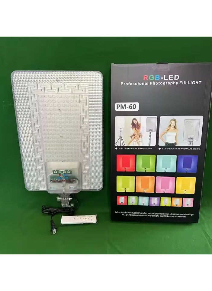 shopi.ae - PM-60 24-Inch RGB LED Panel: High Brightness Lighting for Photography with Remote Control, Adjustable Design, and Portable Features - Image 1