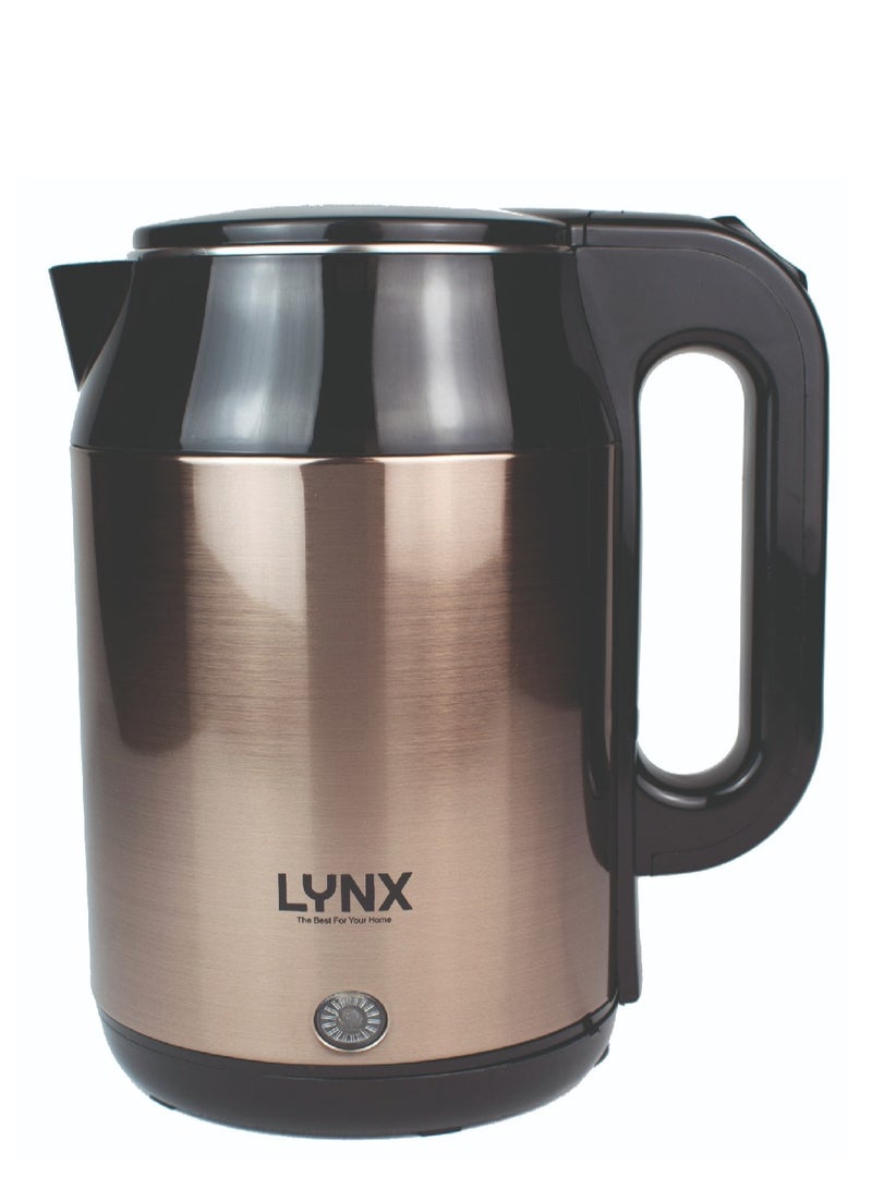 Lynx Premium Design Electric Kettle Stainless Steel 2L, 1500W with Fast Boiling, Safety Features, Perfect Pour Spout, Durable Double Layer Housing, Ideal for Tea, Coffee, and More - KT-2101 - Image 5