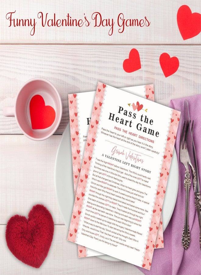 NYCTUG Valentine's Day Pass The Heart Game, 2 Left Right Story & A Fluffy Heart for Classroom, Valentine's Day Party Games & Supplies - A01 - Image 3