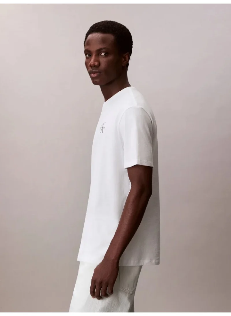 Calvin Klein Jeans Bright White Classic Fit Monologo T-Shirt for Men | Best Price UAE