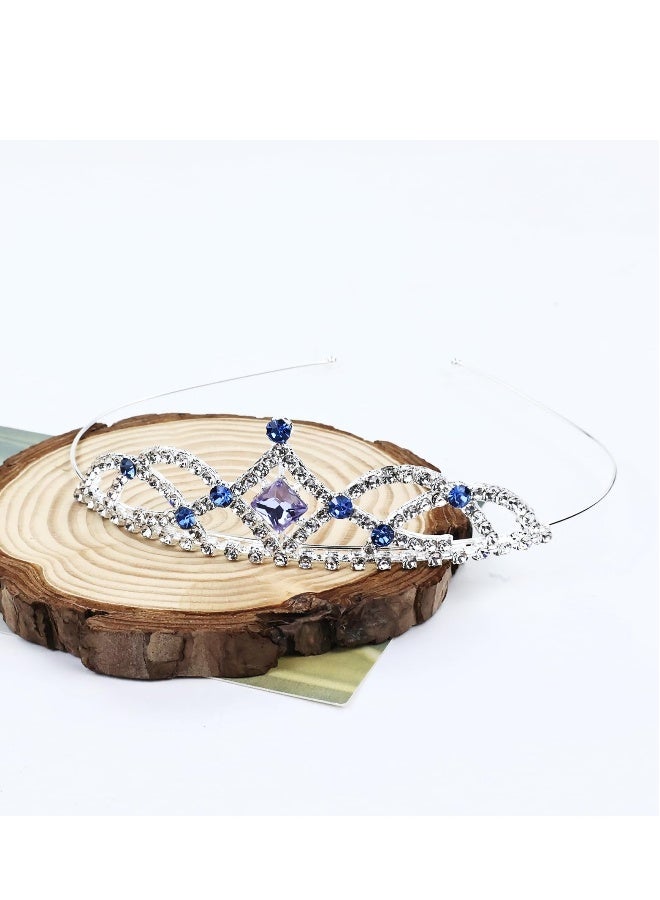 Girls Crown Tiara Sparkly Glitter Rhinestone Silver Metal Headbands, Wedding Hair Clasps Princess Accessories for Kids Women Brides for Birthday Party - Image 5