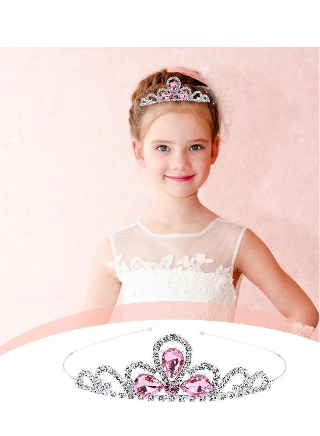 Girls Crown Tiara Sparkly Glitter Rhinestone Silver Metal Headbands, Wedding Hair Clasps Princess Accessories for Kids Women Brides for Birthday Party - Image 2