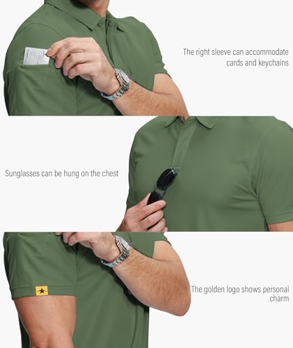 ZITY 5 Pack Mens Polo Shirt Short Sleeve Sports Golf Tennis T-Shirt Moisture-Wicking Summer Shirts - Image 2