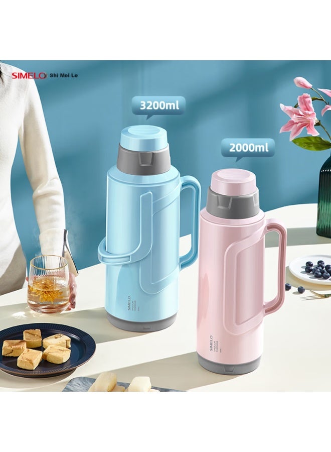 Simelo Insulated Bottle, Large Capacity For Home Use, Glass Inner Liner, Hot Water Thermos, Warm Water Jug, For Student Dormitory, 3.2l, Mingyue White - Image 5