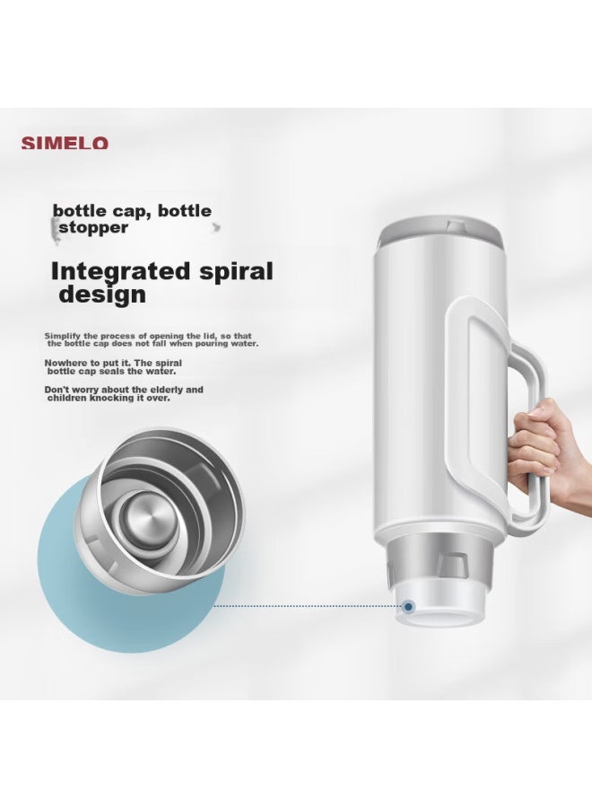 Simelo Insulated Bottle, Large Capacity For Home Use, Glass Inner Liner, Hot Water Thermos, Warm Water Jug, For Student Dormitory, 3.2l, Mingyue White - Image 3