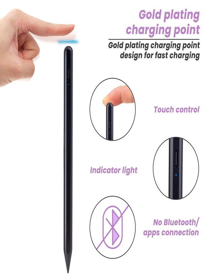 EDIVIA Apple Pencil 2nd Generation - 2X Fast Charging Stylus Pen for iPad Air M2/M3, Pro M4/11/13, A16/11th/10th Generation - Magnetic,High Precision,Palm Rejection iPad Pencil Black - Image 2