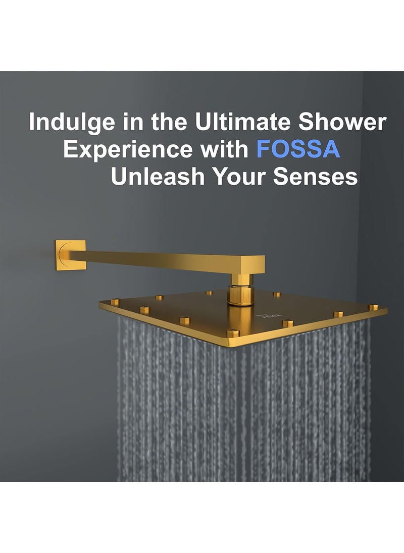 FOSSA Fossa 6 Inch Rainfall Shower Head 304 Stainless Steel Rain Showers Overhead Wall Mounted, (Gold)  - Image 3