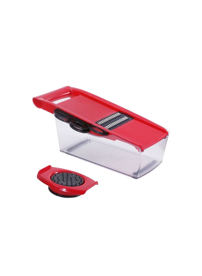 Homeway HW2095 Multi-Function Vegetable Chopper 8 in 1 Mandoline, Manual Food Chopper with 5 Stainless Steel Blades, Large Container, Safety Hand Guard & Catch Tray - Image 1