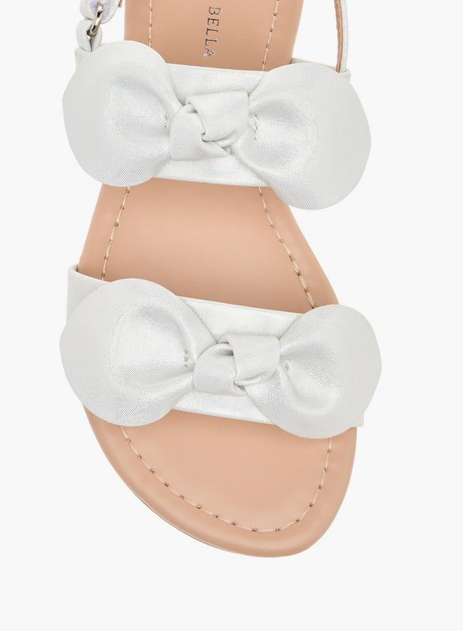 Flora Bella By Shoexpress Girls Bow Applique Sandals With Hook And Loop Closure - Image 3