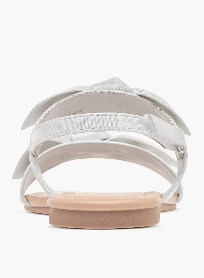 Flora Bella By Shoexpress Girls Bow Applique Sandals With Hook And Loop Closure - Image 4