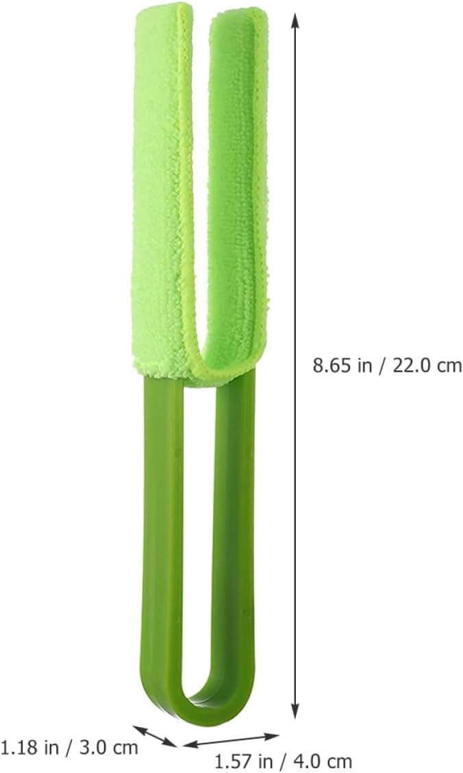Healeved Removable Shutter Cleaning Clip Brush 4pcs Set with Replaceable Green and Rose Pink Heads for Car Air Vent and Home Blinds Detail Cleaning - Image 2