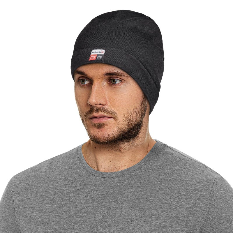 Fullsheild FR Double-Layer Beanie Modacrylic Cotton Liner Warm Winter Flame Resistant Winter Covering Black - Image 5