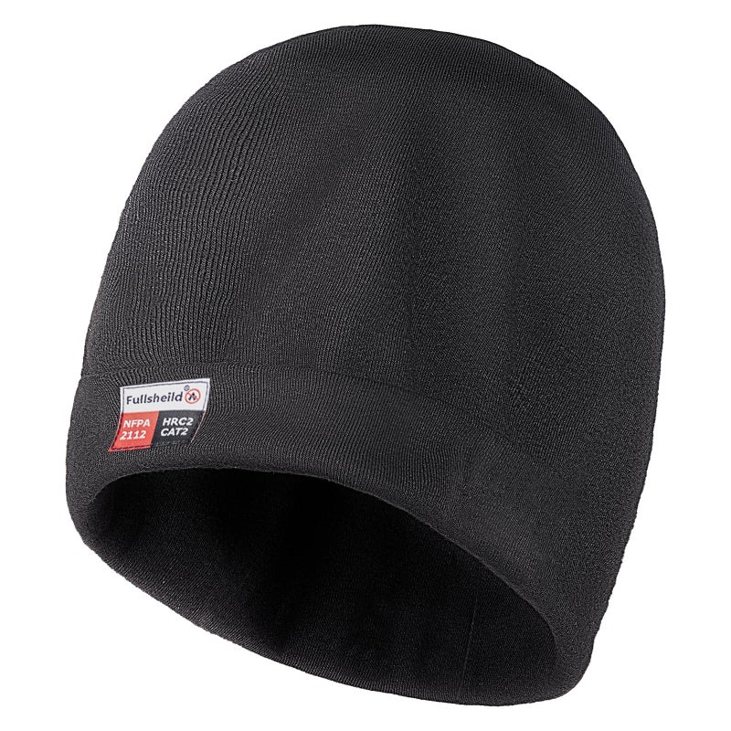 Fullsheild FR Double-Layer Beanie Modacrylic Cotton Liner Warm Winter Flame Resistant Winter Covering Black - Image 1