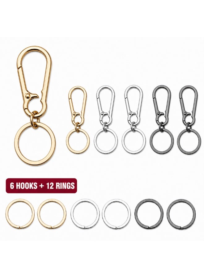 كيامور KeyAmor طقم 6 قطعة أدوات علاقات مفاتيح DIY بألوان مختلطة مع مشابك دوارة وحلقات تقسيم - Image 1